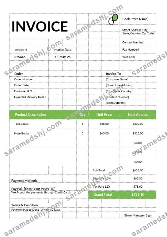 Book Store Invoice